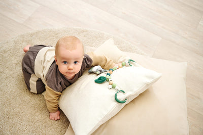 Eichhorn - Baby Hipp Collection - Wagenkette mit verschiedenen Elementen, Plüschesel mit Rasselfunktion, inkl. Glocken, FSC zertifiziertes Buchenholz, ab den ersten Lebensmonaten geeignet, Mehrfarbig