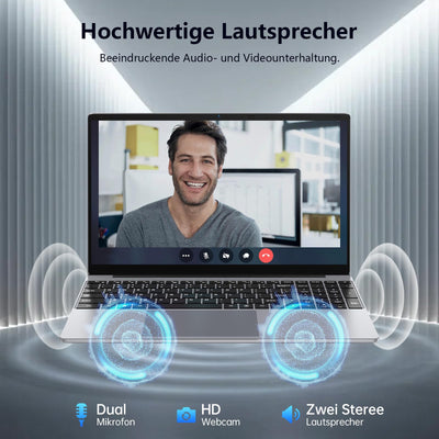 Gezoon 15.6 Zoll Laptop Computer | 15.6 Zoll FHD Display | 4C4T N100 Prozessor 3.4GHz | 16GB DDR4 RAM | 1TB SSD | UHD Graphics | Win 11 Pro | Duales WLAN | Bluetooth 5 | 2 x USB 3.0 | 6500 mAh