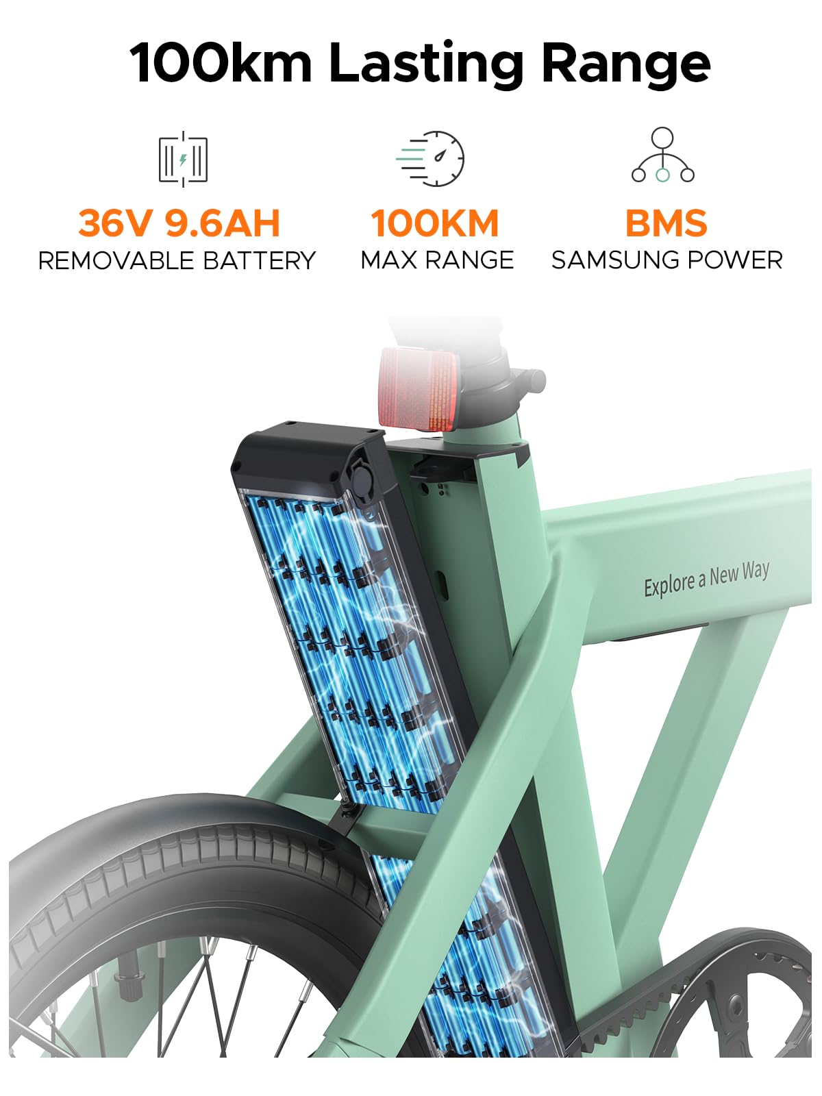 ENGWE E Bike mit APP-Ebike 36V 9.6Ah Akku bis zu 100km, E Bike Klapprad 250W Motor Max 25km/h, Elektrofahrrad 42Nm Drehmomentsensorik & Kohleriemen, E-Bike 3 Stufen-PAS Pendler für Stadt P20