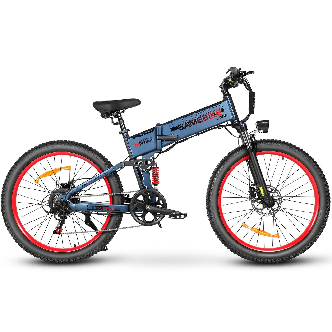 SAMEBIKE E Bike 48V15AH Klapprad Elektrofahrrad mit 26×3.0 Zoll Fat Tire Max Reichweite 150km, Erwachsene Herren Damen Ebike (Blue)