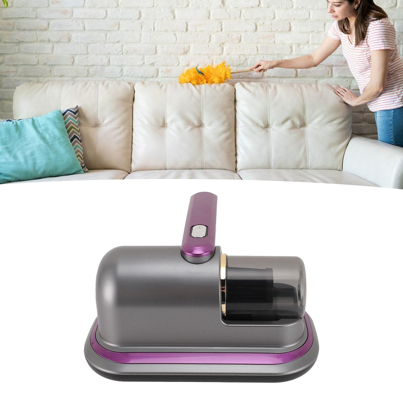 Sxhlseller Leistungsstarker Bettstaubsauger, UV-Beleuchtung, Tiefenreinigungs-Stauberkennung für Bettwäsche und Polster mit One-Touch-Bedienung