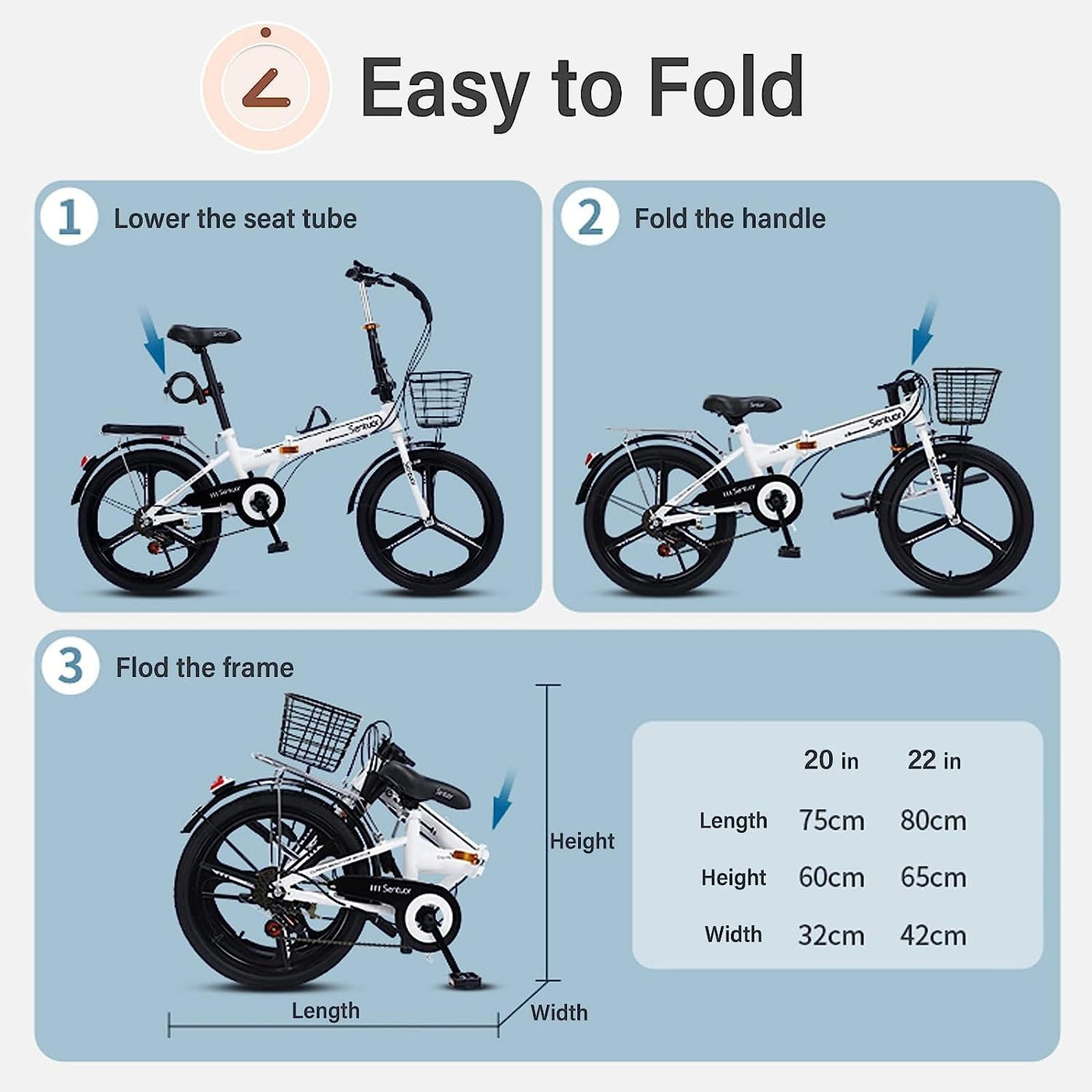 Fahrräder Mit 7-Gang-Antrieb, Faltrad Für Erwachsene, V-Bremse, Rahmen Aus Kohlenstoffreichem Stahl, Mountainbike, Urban Commuter Stadtfahrrad