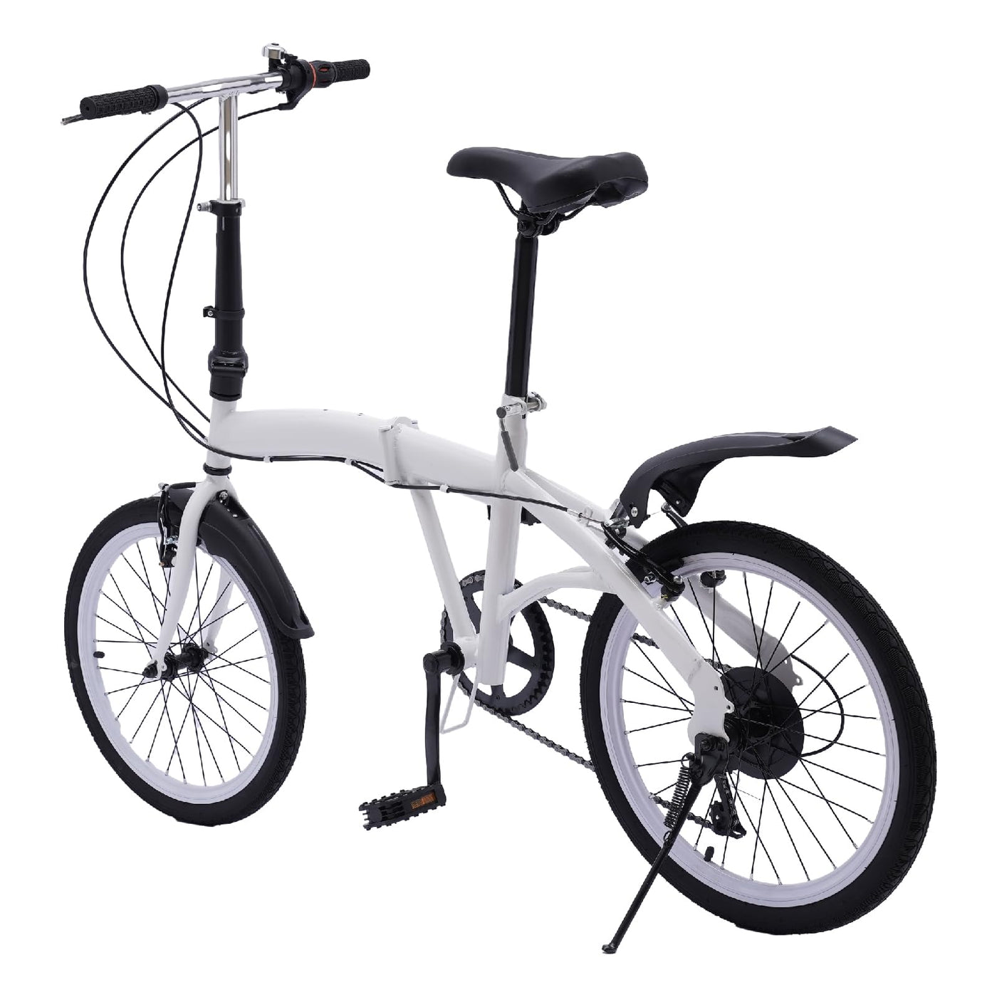 SABUIDDS 20 Zoll Faltrad mit 6 Gang-Schaltung und Quick-Fold-System Klapprad für Erwachsene von 135 cm-180 cm Klappfahrrad Folding City Bike für Sport Outdoor Radfahren und Camping, Weiß