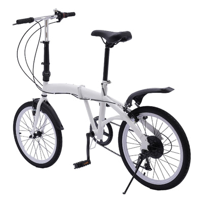 SABUIDDS 20 Zoll Faltrad mit 6 Gang-Schaltung und Quick-Fold-System Klapprad für Erwachsene von 135 cm-180 cm Klappfahrrad Folding City Bike für Sport Outdoor Radfahren und Camping, Weiß