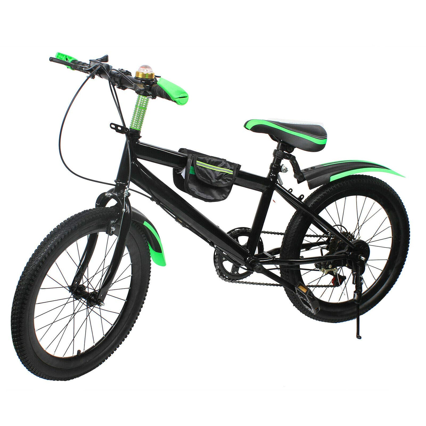 SHZICMY 20 Zoll Kinder Adult Cityfahrrad Multi-Gang Mountainbike Hartstahl Fahrräder Doppelscheibenbremse Stoßdämpfung Sicherheitsbremssystem (Grün)