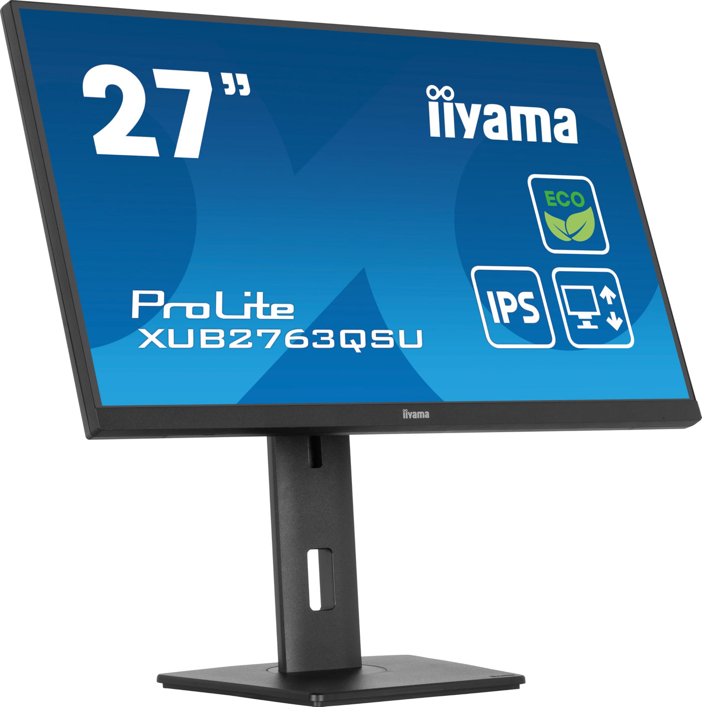 iiyama Prolite XUB2763QSU-B1 68,6cm 27" IPS LED-Monitor WQHD 100Hz HDMI DP USB3.2 Slim-Line Höhenverstellung Pivot Adaptive Sync Energieklasse B schwarz