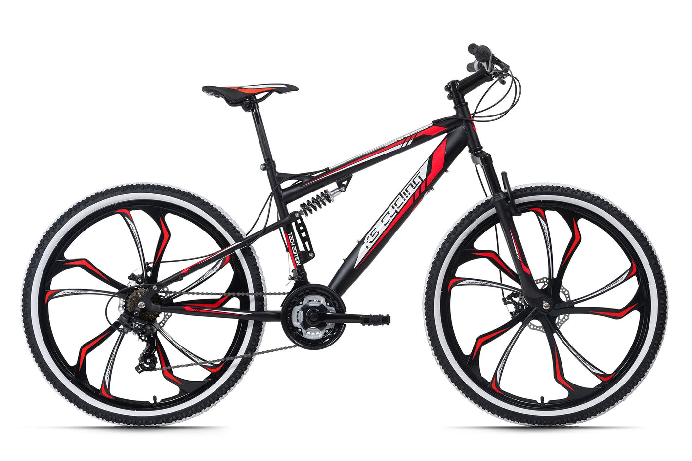 KS Cycling Mountainbike Fully 27,5" Scrawler Schwarz-Rot RH 46