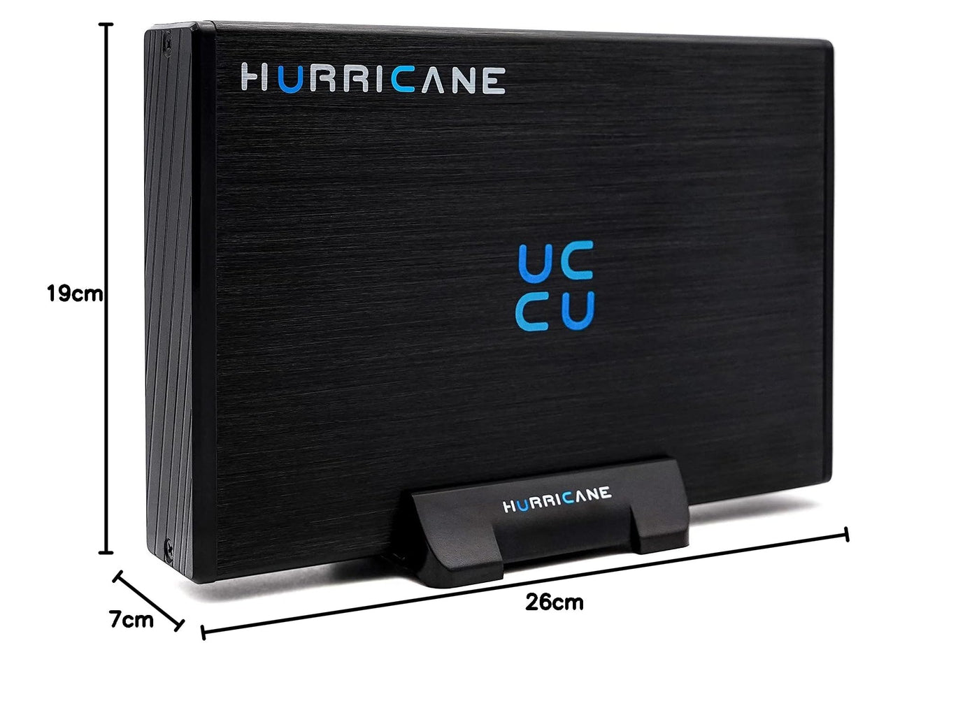 HURRICANE GD35612 Externe Festplatte 2TB 3,5" USB 3.0 Aluminium HDD mit Netzteil für PC, TV, Ps4, Ps5, Xbox Laptop kompatibel mit Windows mac Linux