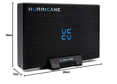 HURRICANE GD35612 Externe Festplatte 2TB 3,5" USB 3.0 Aluminium HDD mit Netzteil für PC, TV, Ps4, Ps5, Xbox Laptop kompatibel mit Windows mac Linux