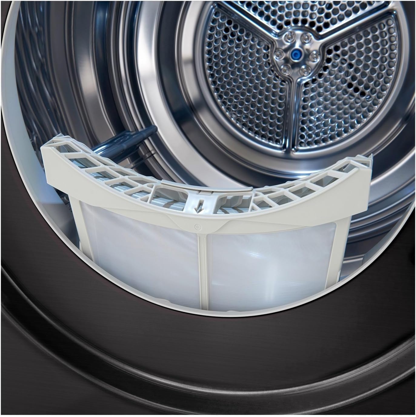 LG RT80V9B, Klasse A+++,Trockner 8 kg, Wärmepumpentrockner mit Kurzprogramm, Trockensensor, Trommelmaterial aus Edelstahl, 60 x 69 x 85 cm ꟷ Schwarz