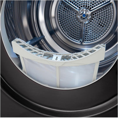 LG RT80V9B, Klasse A+++,Trockner 8 kg, Wärmepumpentrockner mit Kurzprogramm, Trockensensor, Trommelmaterial aus Edelstahl, 60 x 69 x 85 cm ꟷ Schwarz