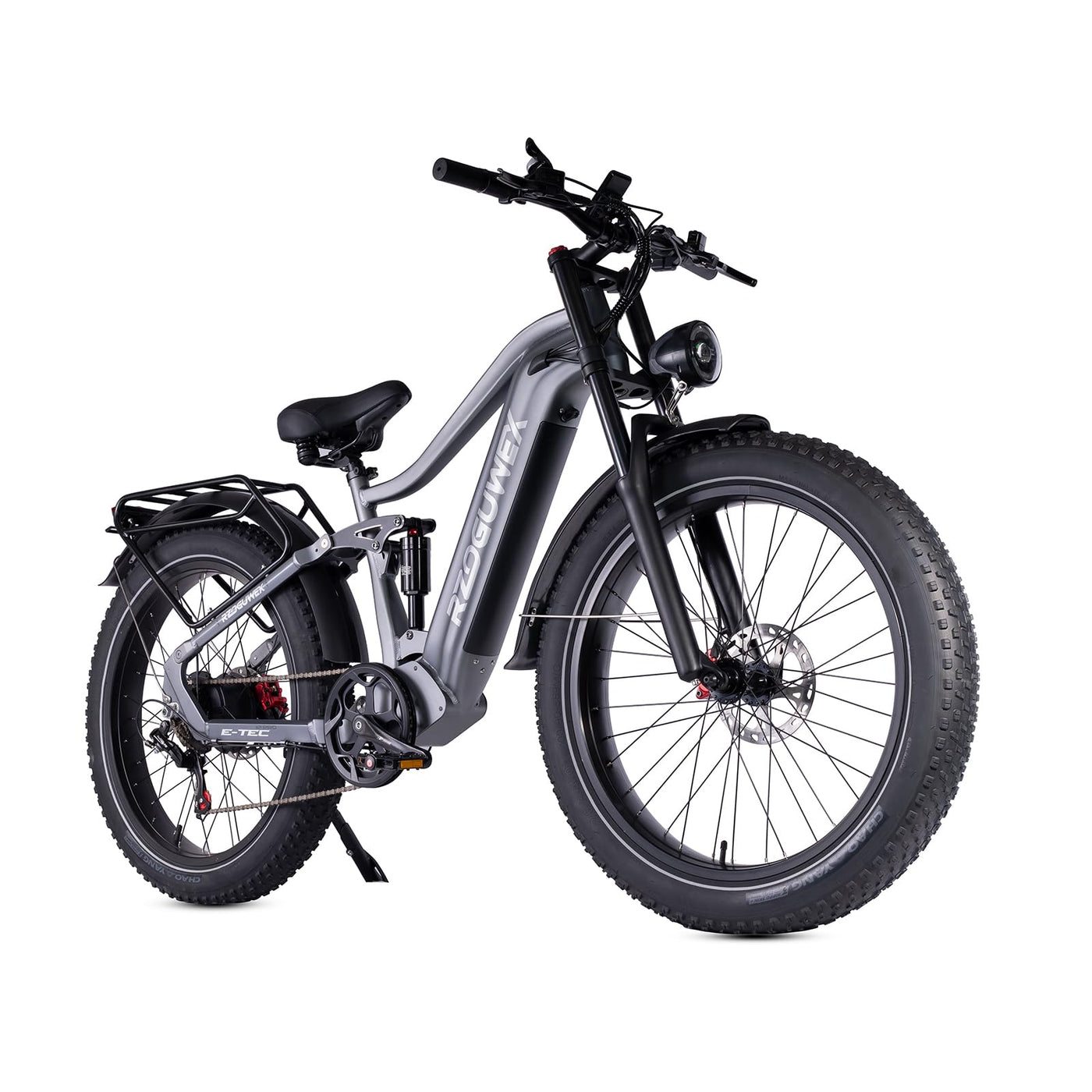 RZOGUWEX Elektrofahrrad, 26-Zoll-Offroad-EBIKE für Erwachsene mit abnehmbarem 48-V-25-Ah-Lithium-Ionen-Akku, 7 Gängen mit Doppelstoßdämpfern und doppelter hydraulischer Scheibenbremse (schwarz)