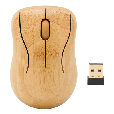 Vikye Tastatur- und Maus-Set, 2,4-GHz-Wireless-Plug-and-Play-Bambus-Computer-Wireless-Geräte, Wireless-Verbindungs-Holz-Computer-Steuergeräte für das Büro (Maus)