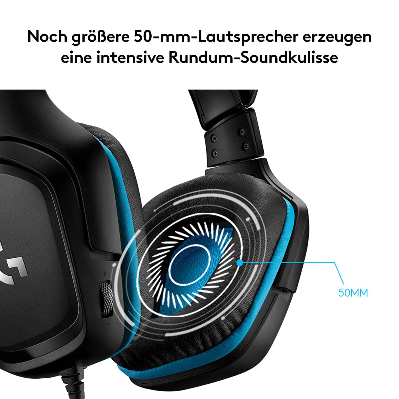 Logitech G432 kabelgebundenes Gaming-Headset, 7.1 Surround Sound, DTS Headphone:X 2.0, Bügelmikrofon mit Flip-Stummschaltung, Ohrpolster mit Kunstleder, PC/Mac/Xbox One/PS4/Nintendo Switch - Schwarz