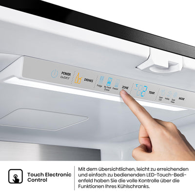Hisense RF540N4SBF2 French Door Kühl-Gefrierkombination/ NoFrostPlus/ Inverter-Kompressor/ Multiflow 360°/ SuperCool/ 181,7 cm/ Kühlteil 302 l/ Gefrierteil 178 l/ 40 dB/ 310 kWh/ Jahr/ Schwarz