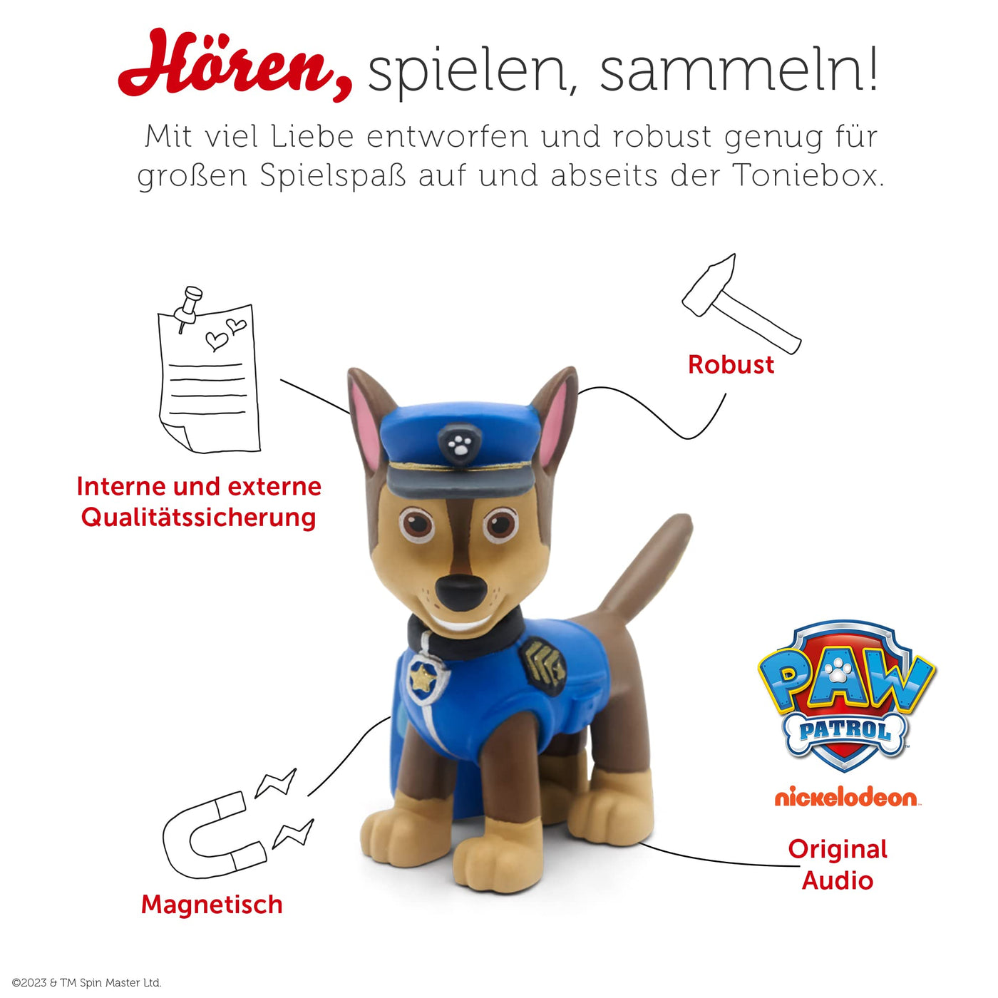 tonies Toniebox Extrapack – Toniebox Starterset Blau + 3 Hörfiguren, Toniebox Blau mit passendem Kreativ 3 x Paw Patrol Kinder ab 3 Jahren