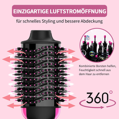 Sawop Warmluftbürste Rundbürstenföhn, Föhnbürste, Hairstyler Haartrockner Bürste in Einem, Verbessertes 4-in-1 Haartrockner und Styler Volumizer, Heißluftbürste, Haarglätter Bürste