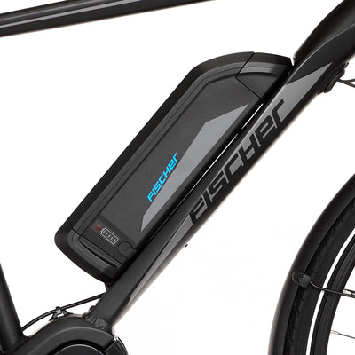 Fischer E-Bike Trekking, VIATOR ETH 1861 Elektrofahrrad für Herren, RH 50 cm, Mittelmotor 80 Nm, 48 V Akku, schwarz matt, 28 Zoll