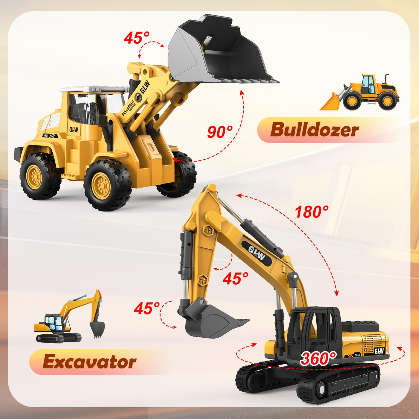 Baukasten Spielzeug für Jungen im Alter von 3-7 Jahren: Bagger Spielzeug, Kleinkinder Auto LKW Spielzeugs, Baufahrzeug Spielzeugs für Jungen im Alter von 3, 4, 5, 6, 7 Jahren als Geschenk