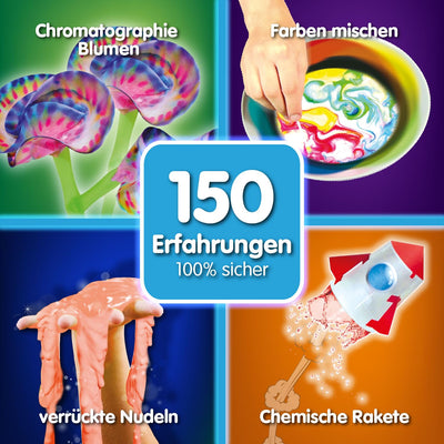 Science4you Super Experimentierkasten ab 8 Jahre - 150 Experimente für Kinder ab 8: Chemiebaukasten, Vulkan Experiment, Schleim Selber Machen, Pflanzen Kinder - Wissenschaft Lernspiele ab 8-12 Jahre