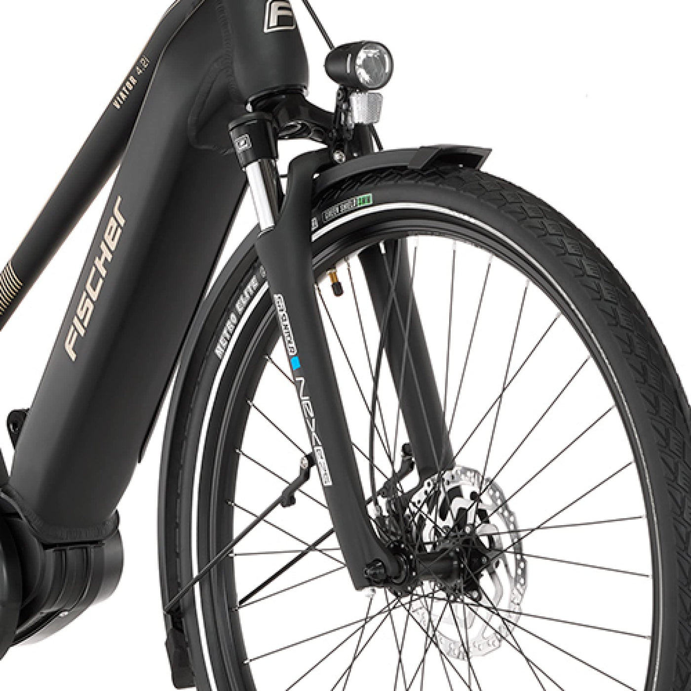 FISCHER E-Bike Trekking VIATOR 4.2i, Elektrofahrrad für Damen und Herren, RH 50 cm, Mittelmotor 80 Nm, 36 V Akku, schwarz matt