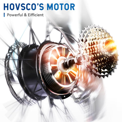 HOVSCO E-Bike, 27.5" 28" E-Mountain Bike, City Bike, 250W Bafang Motor, 36V 12.5Ah Abnehmbarer Akku, 7-Gang, Shimano Schaltung, Doppelscheibenbremse, Elektrofahrrad für Damen Herren