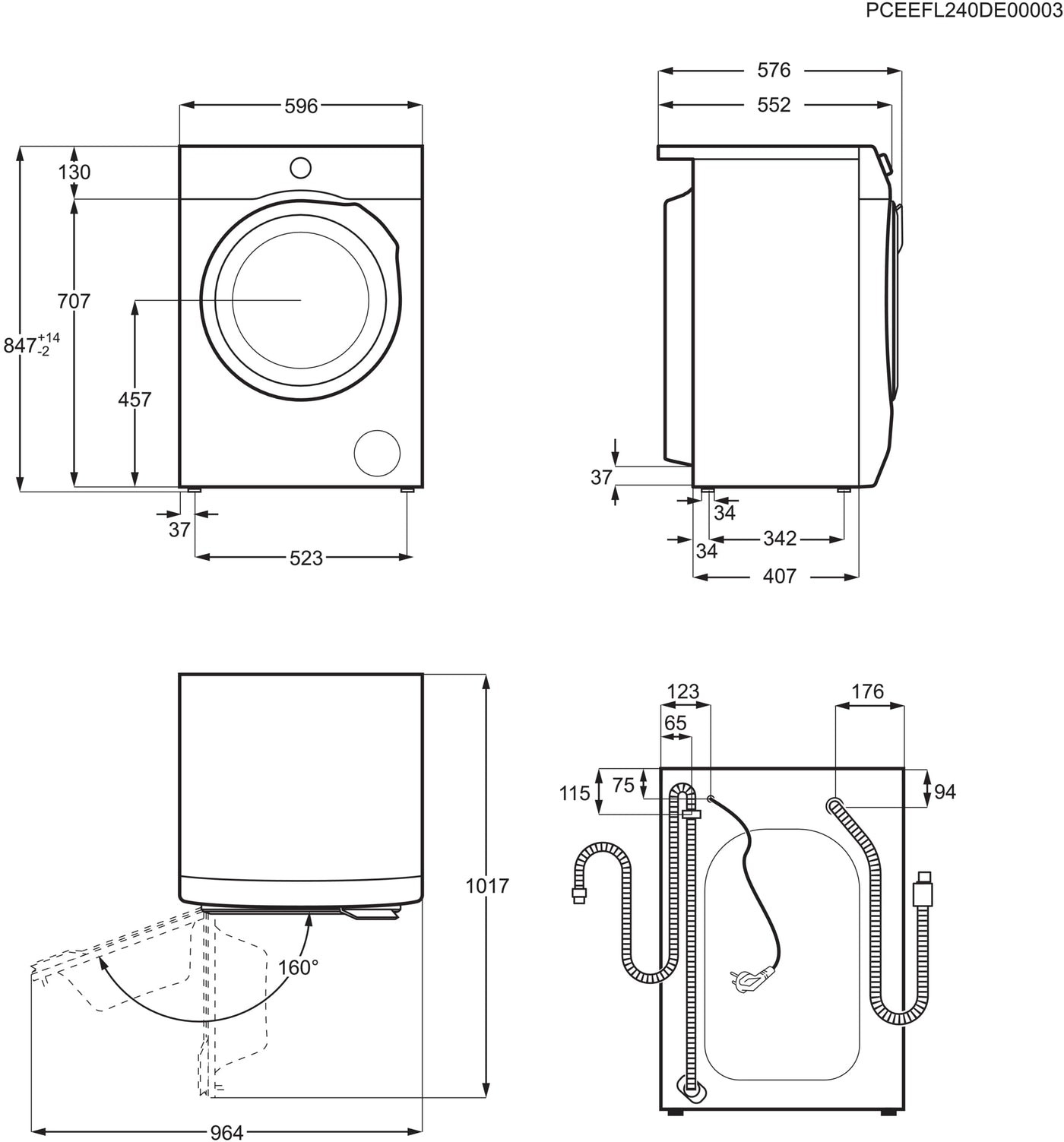 AEG Waschmaschine Serie 7000, ProSteam - Dampffunktion, 9 kg, Energiesparend, Mengenautomatik, Nachlegefunktion, ProSteam Auffrischfunktion, 1400 U/min, LR7AMZ49FL