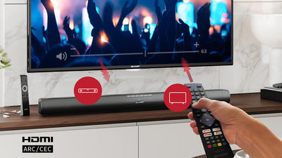 SHARP HTSB100 2.0 Soundbar 75W (USB, Bluetooth, HDMI, Optisch, AUX-In (3,5mm), Breite: 80cm), schwarz