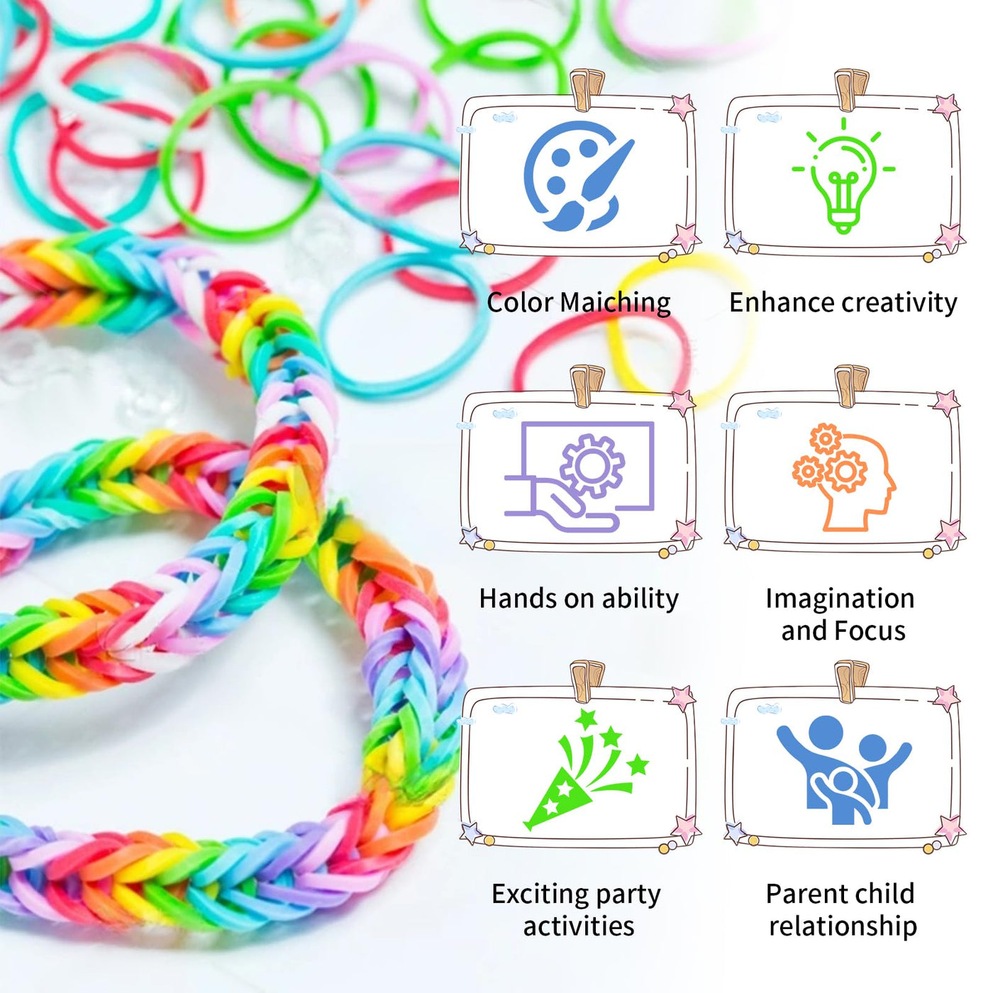 3800+ Für Loom Bänder Set, 54 Rastern Loop Armbänder Set Kinder, einschließlich Webstuhl, Häkelnadel, Anhänger, Perlen usw Für Loom Bänder Zubehör. Loops Gummis sind Kinderspielzeug und Geschenke