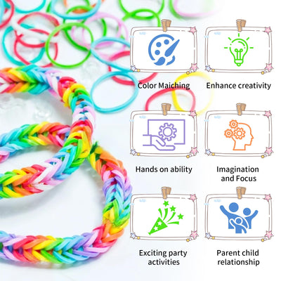 3800+ Für Loom Bänder Set, 54 Rastern Loop Armbänder Set Kinder, einschließlich Webstuhl, Häkelnadel, Anhänger, Perlen usw Für Loom Bänder Zubehör. Loops Gummis sind Kinderspielzeug und Geschenke