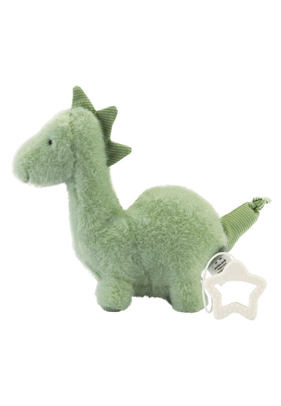 Sterntaler Spieluhr M Dino Rexi - Babyspieluhr aus Flausch - Kuscheltier waschbar mit herausnehmbarer Spieluhr, Mozarts Wiegenlied - Einschlafhilfe, wirkt beruhigend zuhause & unterwegs, pudergrün