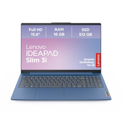 Lenovo IdeaPad Slim 3i Laptop | 15.6" Full HD Display | Intel UHD Grafik | Intel Core i5 | 16GB RAM | 512GB SSD | Windows 11 Home | QWERTZ | Abyss blau | 3 Monate Premium Care