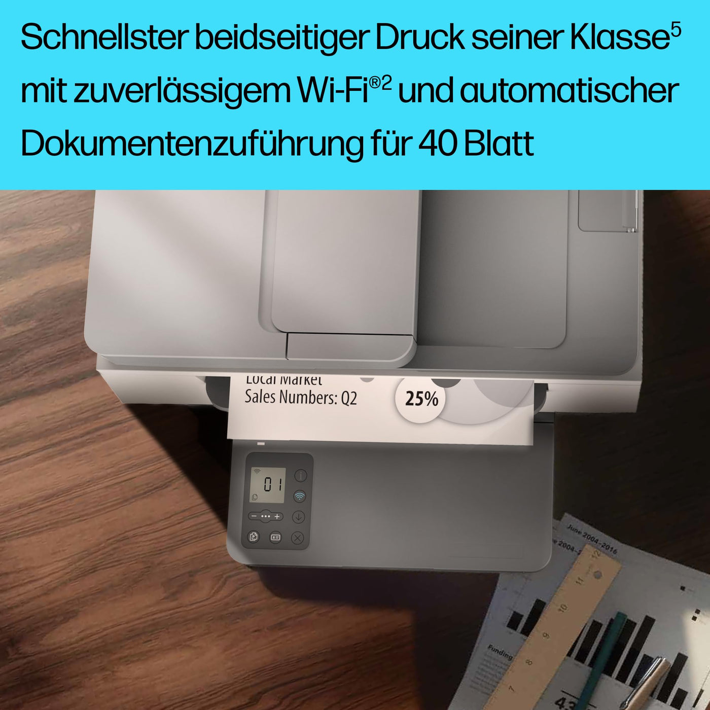HP LaserJet MFP M234sdw Multifunktionslaserdrucker, Drucker, Scanner, Kopierer, Vorlageneinzug, WLAN, LAN, Duplex, Airprint, Grau-Weiß