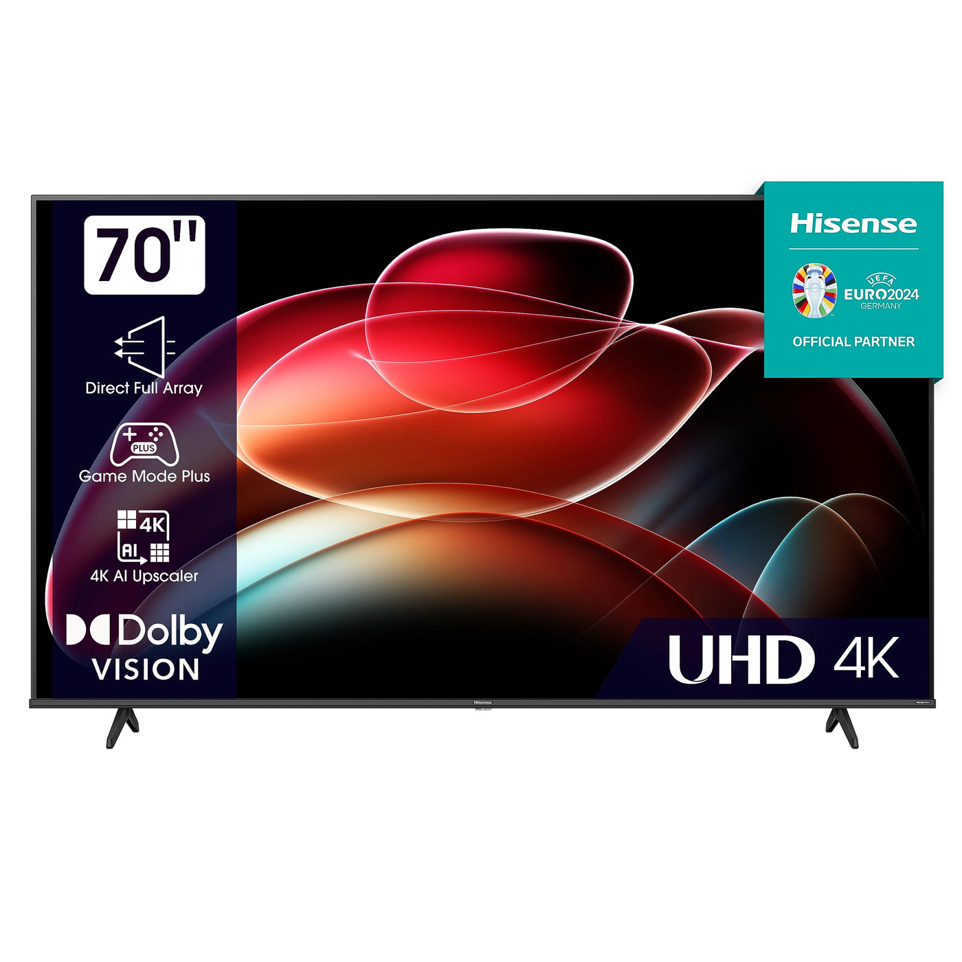 Hisense 70E6KT 177cm (70 Zoll) Fernseher, 4K UHD, HDR, Dolby Vision, Triple Tuner DVB-C/S/ S2/ T/ T2, Smart-TV, Bluetooth, WiFi, Alexa Built-In, DTS Virtual X, Hotel Mode, Schwarz [2023]