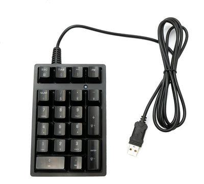 System-S Numpad Ziffernblock 21 Tasten USB 2.0 Typ A mechanische Tastatur mit LED RGB Backlight
