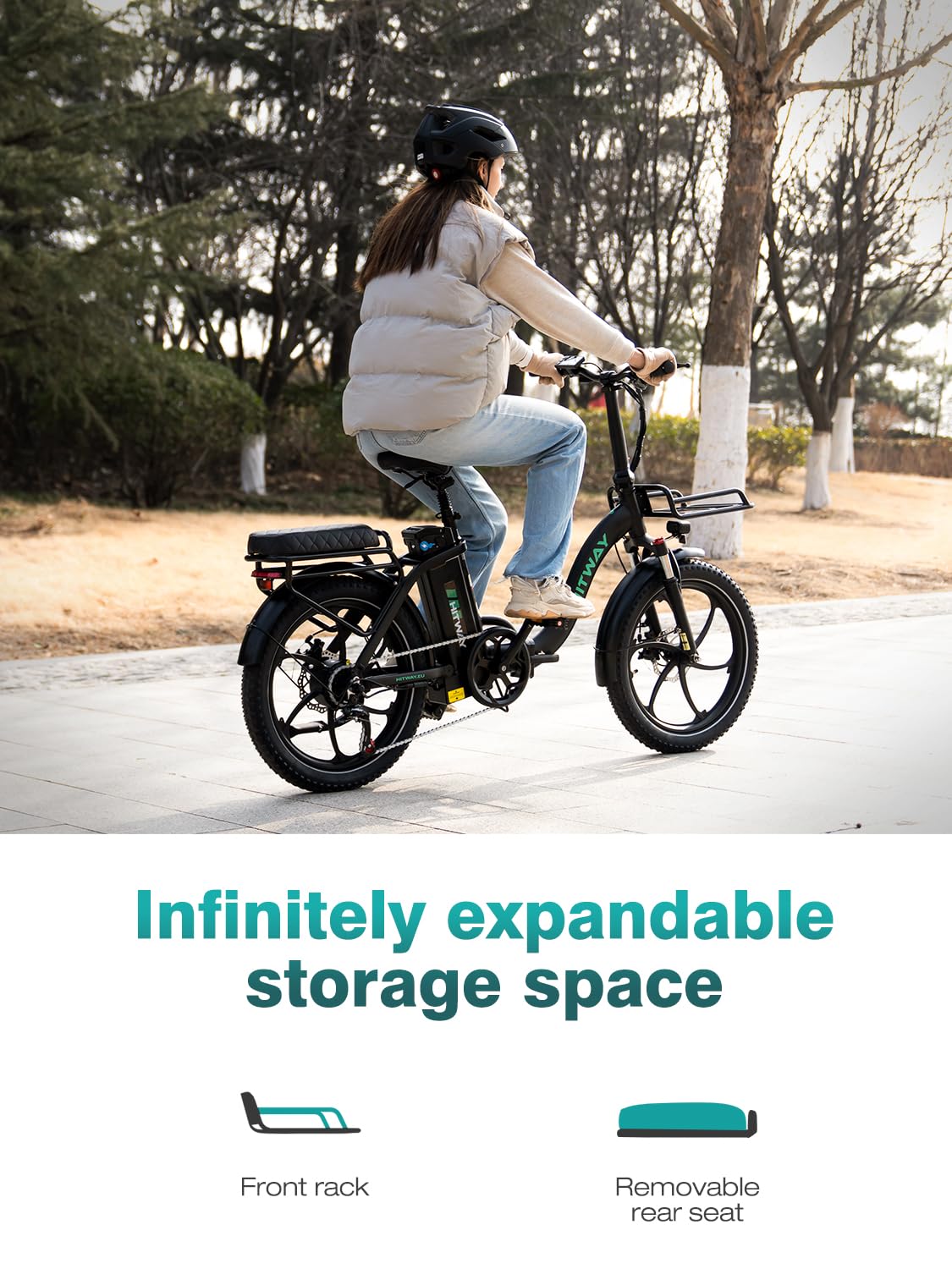 HITWAY E Bike BK6SL1-36V15.6Ah mit 250W Motor, Elektrofahrrad 20 Zoll, 70-150km Reichweite, 7-Gang, APP-Steuerung, faltbar, IP54 wasserdicht Pedelec