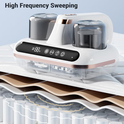 Jiawu Staubsauger des Bett-16Kpa, Akku-Matratzenstaubsauger mit 4 Waschbaren Ersatzfiltern, Leistungsstarker Hand-Tiefenreiniger mit Saugfunktion Zum Staubsaugen von Betten, Laken, Sofas