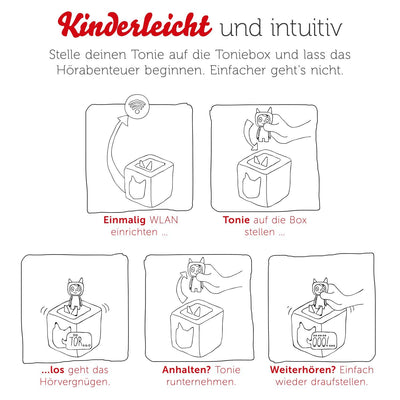 tonies Toniebox Starter Set inkl. 1 Kreativ Figur – Audioplayer für Hörbücher und Lieder für Kinder, einfach zu bedienende kabellose Musikbox BZW. Lautsprecher, 7 Std. Akku, Beere