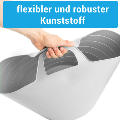 Wäschewanne Flexi, 3er Set, 45 x 40 cm, 30 Liter, Wäschekorb Plastik mit Griffen, 3 Farbe, Made in EU
