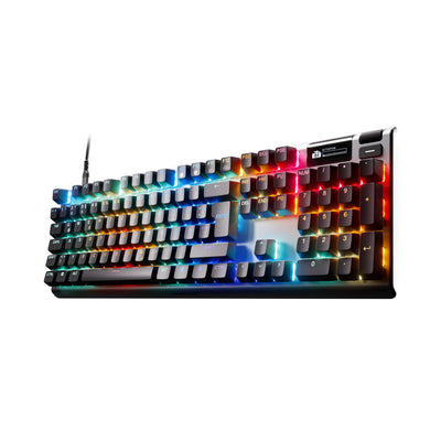 SteelSeries Apex Pro Gen 3 - HyperMagnetic Gaming-Tastatur - OmniPoint 3.0 Switches - anpassbares Ansprechverhalten - Rapid Trigger - Rapid Tap/SOCD - OLED - RGB - PBT-Keycaps - DE Layout QWERTZ