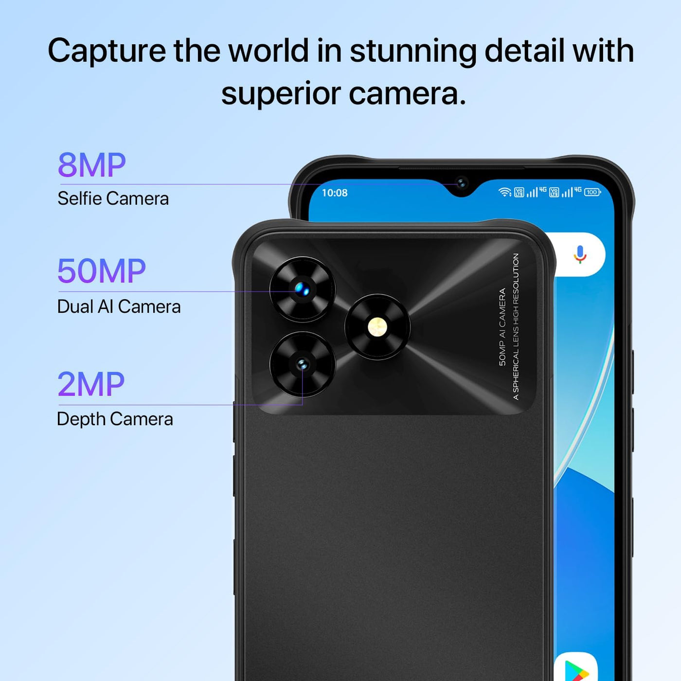UMIDIGI G5 Mecha Smartphone Ohne Vertrag, 16GB RAM+128GB(Bis zu 1TB) Android 13 Handy Ohne Vertrag, 6,6" HD+Display 50MP, 6000mAh Outdoor Rugged Handys Dual SIM 4G/ Fingerabdruck/Face ID/OTG,Grau