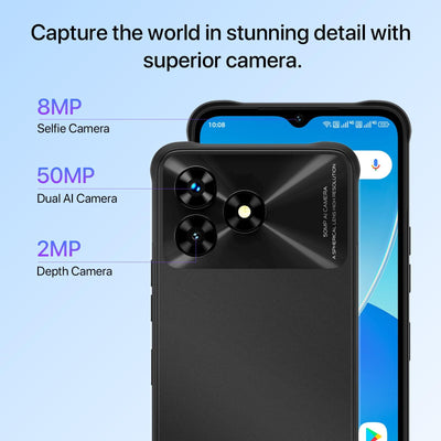 UMIDIGI G5 Mecha Smartphone Ohne Vertrag, 16GB RAM+128GB(Bis zu 1TB) Android 13 Handy Ohne Vertrag, 6,6" HD+Display 50MP, 6000mAh Outdoor Rugged Handys Dual SIM 4G/ Fingerabdruck/Face ID/OTG,Grau