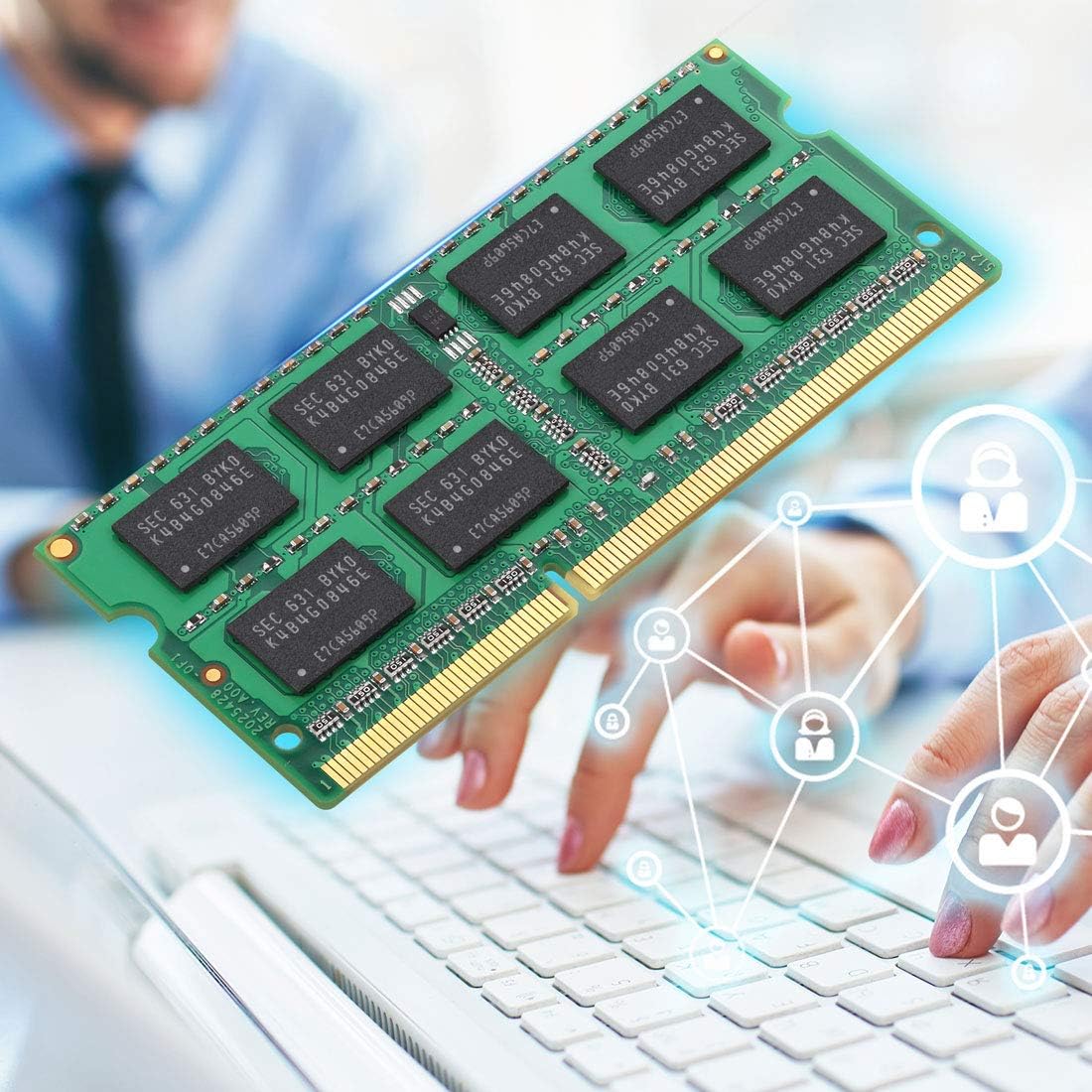 Motoeagle DDR3L 1600 MHz SODIMM 16GB Kit (2x8GB) PC3 PC3L 12800S 8GB 204-Pin Unbuffered Non-ECC 1.35V CL11 2Rx8 Dual Rank Notizbuch Arbeitsspeicher