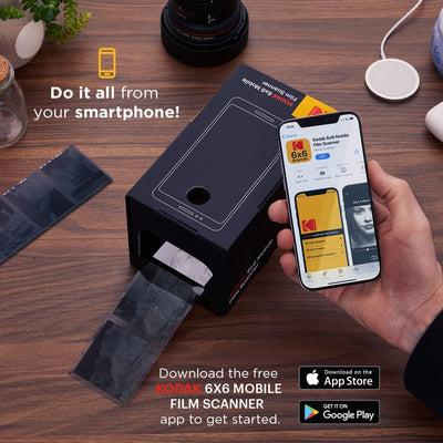 KODAK 6x6 Mobiler Filmscanner, konvertieren und speichern Sie 6x6 Dias und Negative [120 und 220 Filmformate] auf Ihrem Smartphone