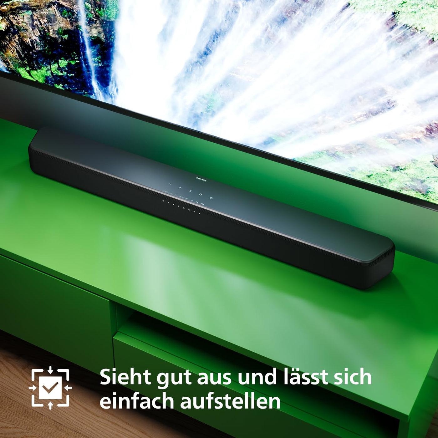 Philips TAB5109 Soundbar 2.0-2 Kanal 120W, DTS Virtual X, Bluetooth 5.4, HDMI ARC, optische Verbindung und USB-Konnektivität - Dunkelgrau