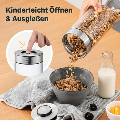 SILBERTHAL Vorratsdosen Glas mit Deckel Set 700 ml - Vorratsgläser für luftdichte & auslaufsichere Aufbewahrung in der Küche