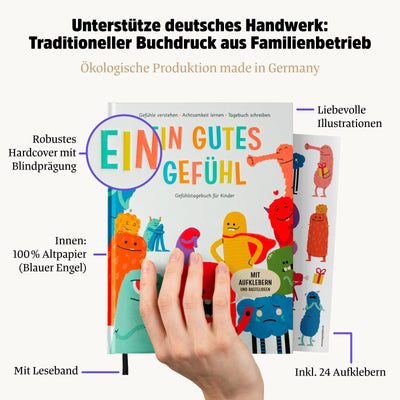 Ein gutes Gefühl: Gefühlstagebuch für Kinder. Gefühle verstehen - Achtsamkeit lernen - Tagebuch schreiben. Mit Aufklebern und Bastelideen