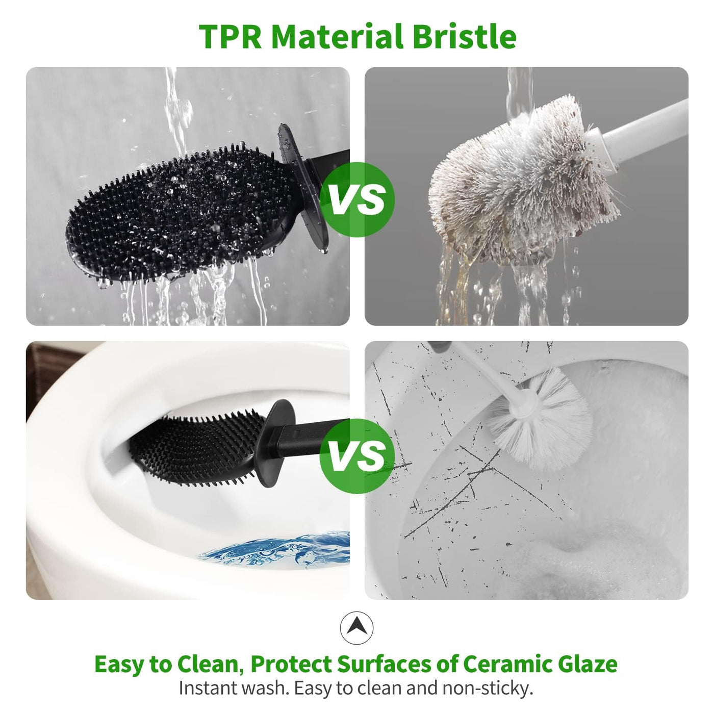 HOMEASY Klobürste Silikon Schwarz Toilettenbürste Edelstahl mit Edelstahlbehälter Flexiblen WC Bürste Silikon Set Klobürste mit Halter Wandmontage ohne Bohren & Stehen für Badezimmer