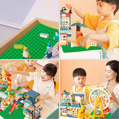 2 Große Bauplatte Kompatibel mit Lego Duplo Platten,38.4 * 38.4cm Classic Grundplatte mit 24 x 24 Noppen für Duplo Steine,Konstruktionsspielzeug für Kleinkinder,Mädchen und Jungen, Grün