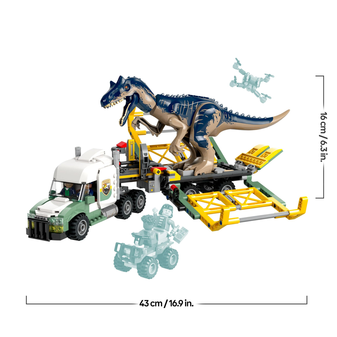 LEGO Jurassic World Dinosaurier-Missionen: Allosaurus-Transporter, Dino-Spielset, Geschenkidee für Kinder mit den Minifiguren Kenji, Darius und Yaz, für Jungen und Mädchen ab 8 Jahren 76966